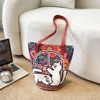 Fun Artistic Cat-Themed Tote Bag