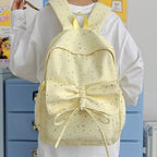 Starry Print Bow-Detail Backpack