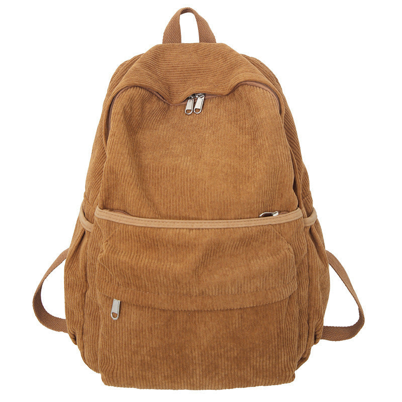 Cozy Corduroy School Backpack