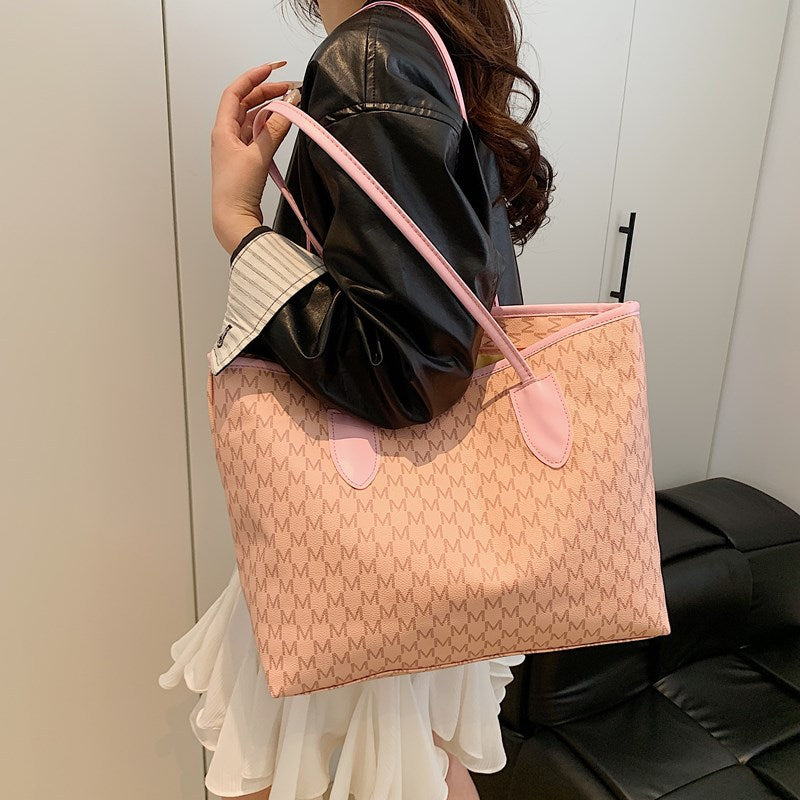 Women's tote bag made of high-quality, durable material with elegant monogram-https://detail.1688.com/offer/933106743568.html-Calm Wears-Black-nothing-Calm Wears