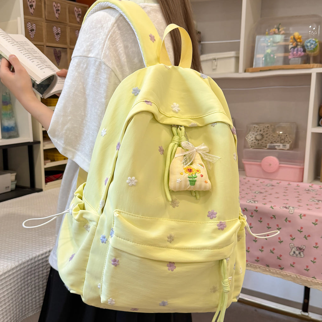 Embroidered Floral Print Backpack