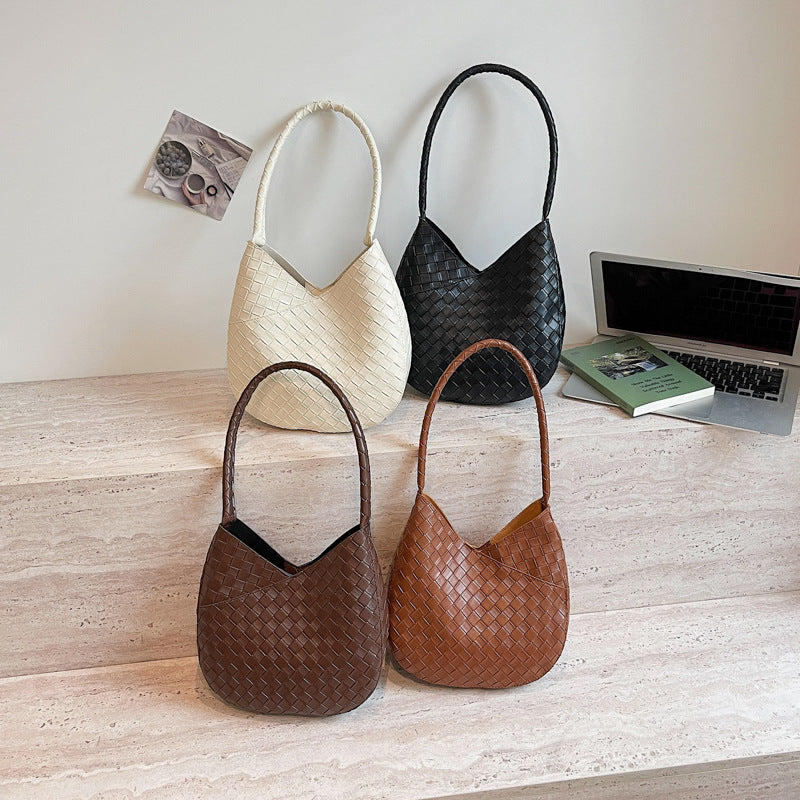 Woven Leather Hobo Bag