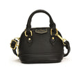 Women’s mini hobo bag made of textured synthetic leather with golden accents