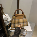 Plaid Structured Mini Handbag