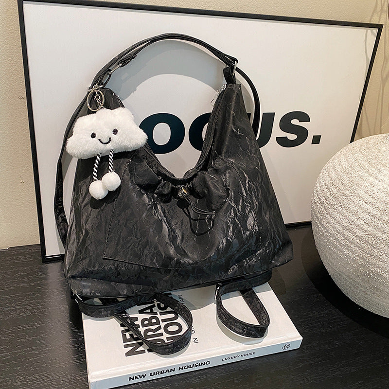 Crinkled Pouch Handbag