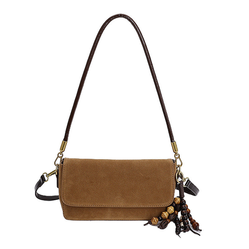 Women's shoulder bag made of fine suede leather with practical shoulder strap-https://detail.1688.com/offer/976751175472.html-Calm Wears-Braun-nothing-Calm Wears