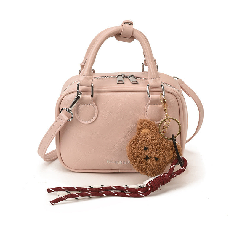 Women's Mini Handbag with Cute Charm-https://detail.1688.com/offer/1023673398930.html-Calm Wears-Rosa-nothing-Calm Wears