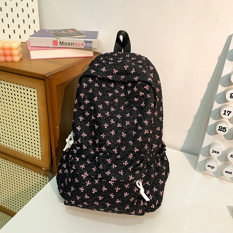 Quilted Floral Patterned Backpack