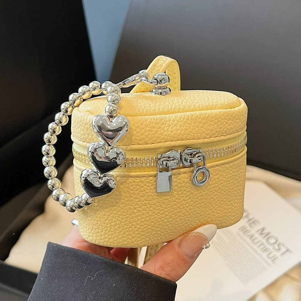 Women’s Mini Shoulder Bag with Decorative Heart Pendant-https://detail.1688.com/offer/1022392605546.html-Calm Wears-Yellow-Size: without pendant-Calm Wears