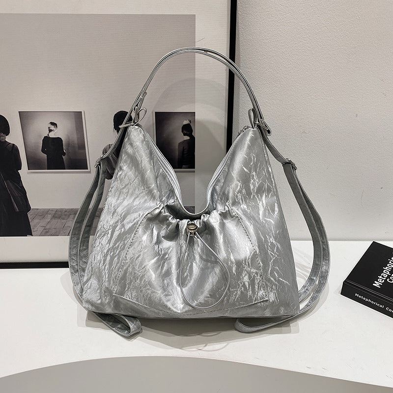 Crinkled Pouch Handbag