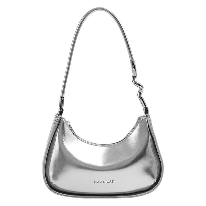 Sleek Metallic Evening Shoulder Bag