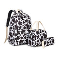 Stylish Cow Print Backpack and Accessory Set