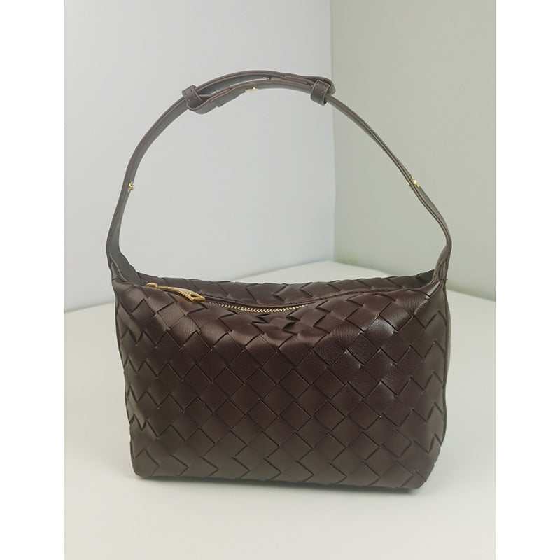 Woven Leather Satchel Bag