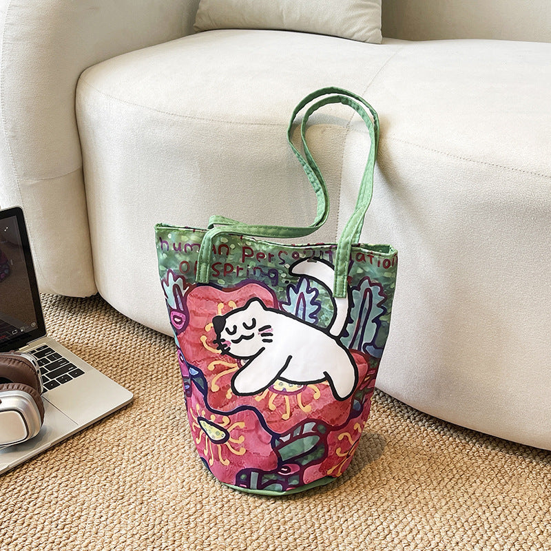 Fun Artistic Cat-Themed Tote Bag