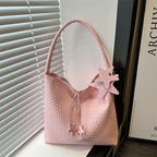 Textured Weave Handheld Shoulder Bag