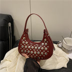Studded Leather Hobo Bag