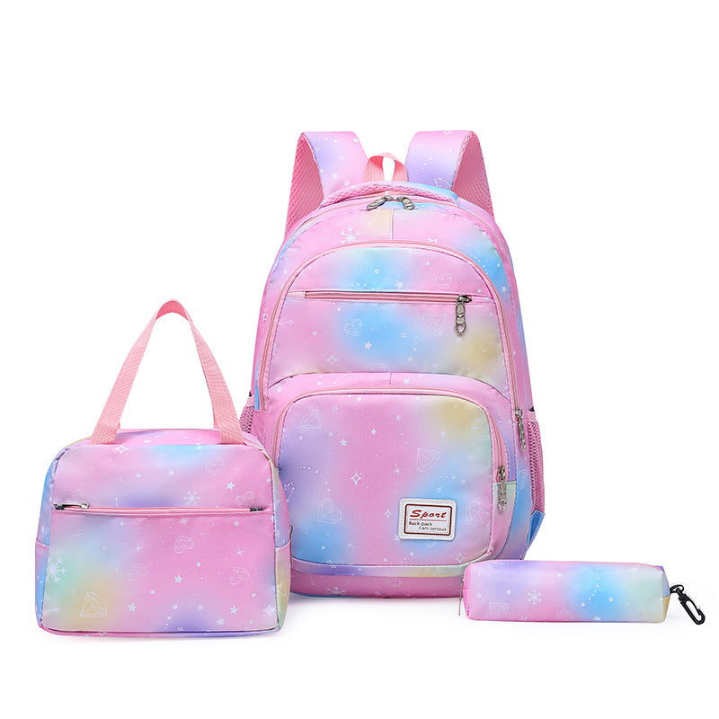 School backpack with breathable back panel and adjustable shoulder straps