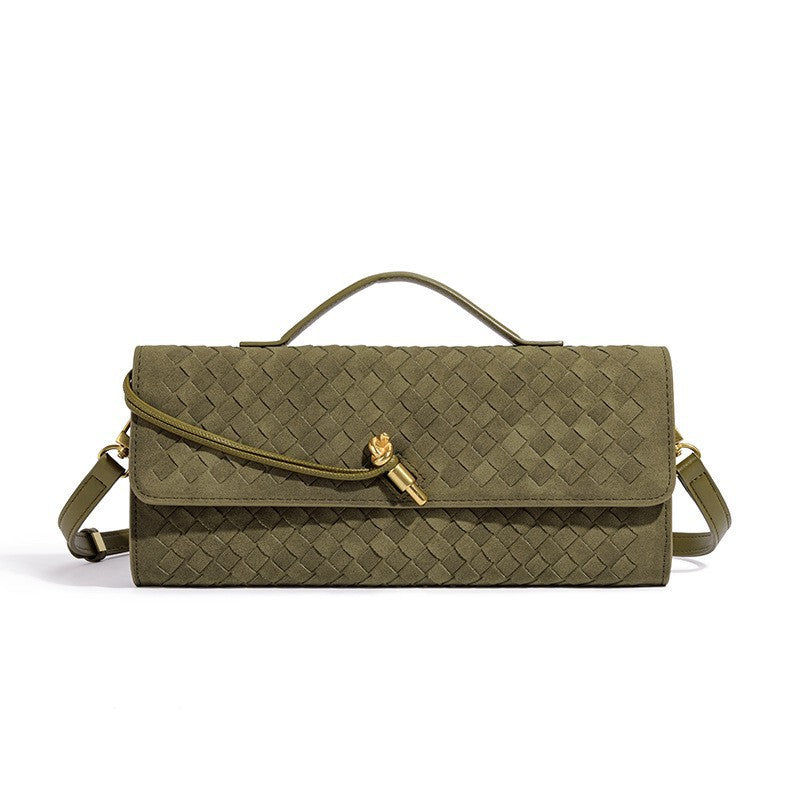 Sculpted Suede Clutch Bag