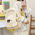 Playful backpack with cat design and versatile compartments