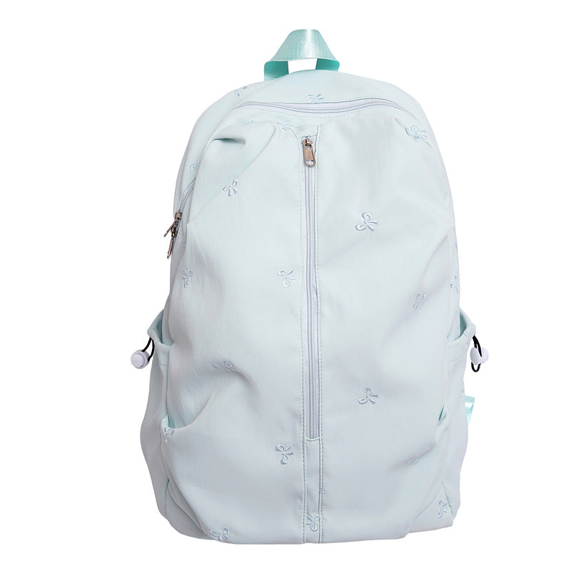 Embroidered Bow Design Backpack