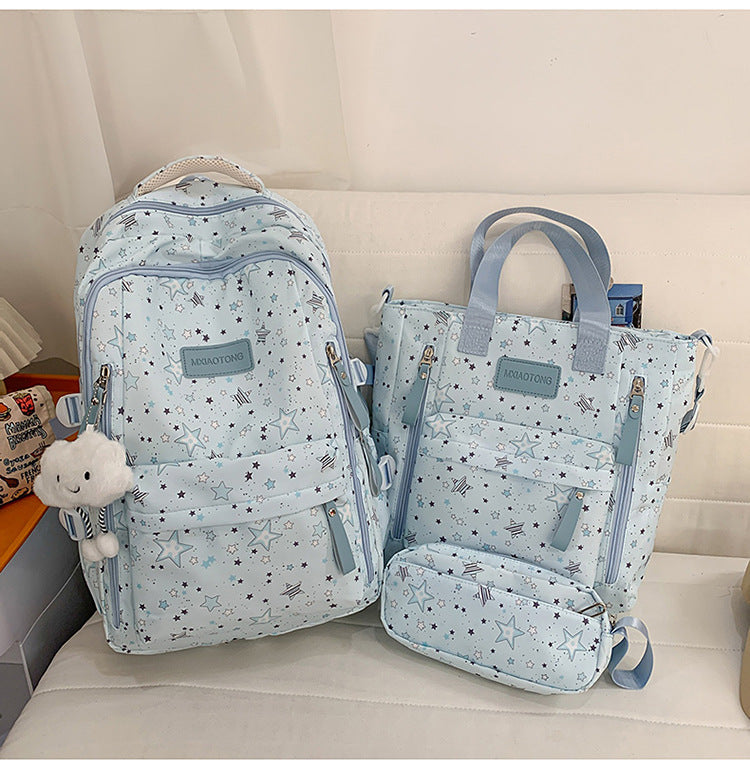 Star-Printed Multipurpose School Backpack and Tote Set-https://detail.1688.com/offer/1063014734050.html-Calm Wears-Blue-Calm Wears