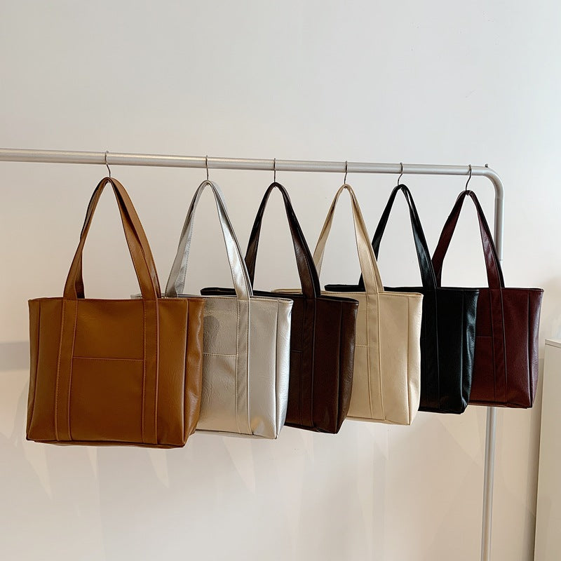 Classic Faux Leather Tote Bag