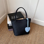 Stylish Heart-Embellished Everyday Tote Bag