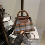 Plaid Structured Mini Handbag