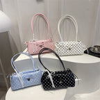 WoCharming Polka Dot Bow Detail Handbag