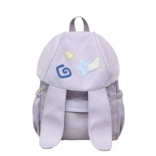 Cute Bunny Ears School Backpack-https://detail.1688.com/offer/1054085104994.html-Calm Wears-Purple-Calm Wears