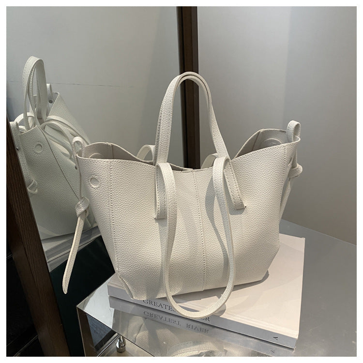 Textured Leather Everyday Tote Bag