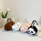 Plush handbag with animal design