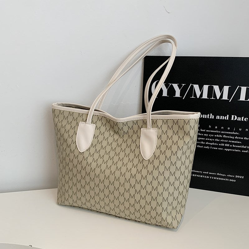 Women's tote bag made of high-quality, durable material with elegant monogram-https://detail.1688.com/offer/933106743568.html-Calm Wears-White-nothing-Calm Wears
