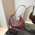 Chic Heart-Embellished Shoulder Bag