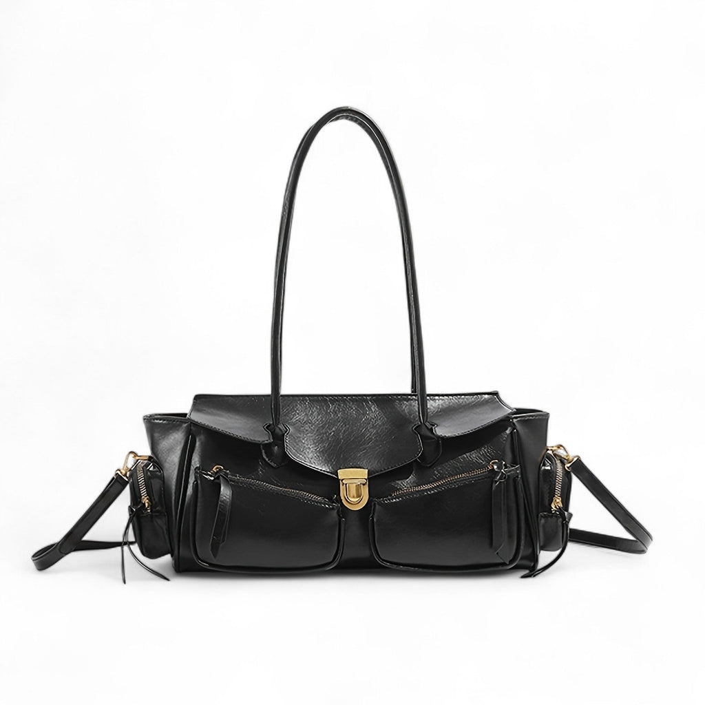 Retro Style Leather Handbag-dione couture20260420-Calm Wears-Black-Calm Wears