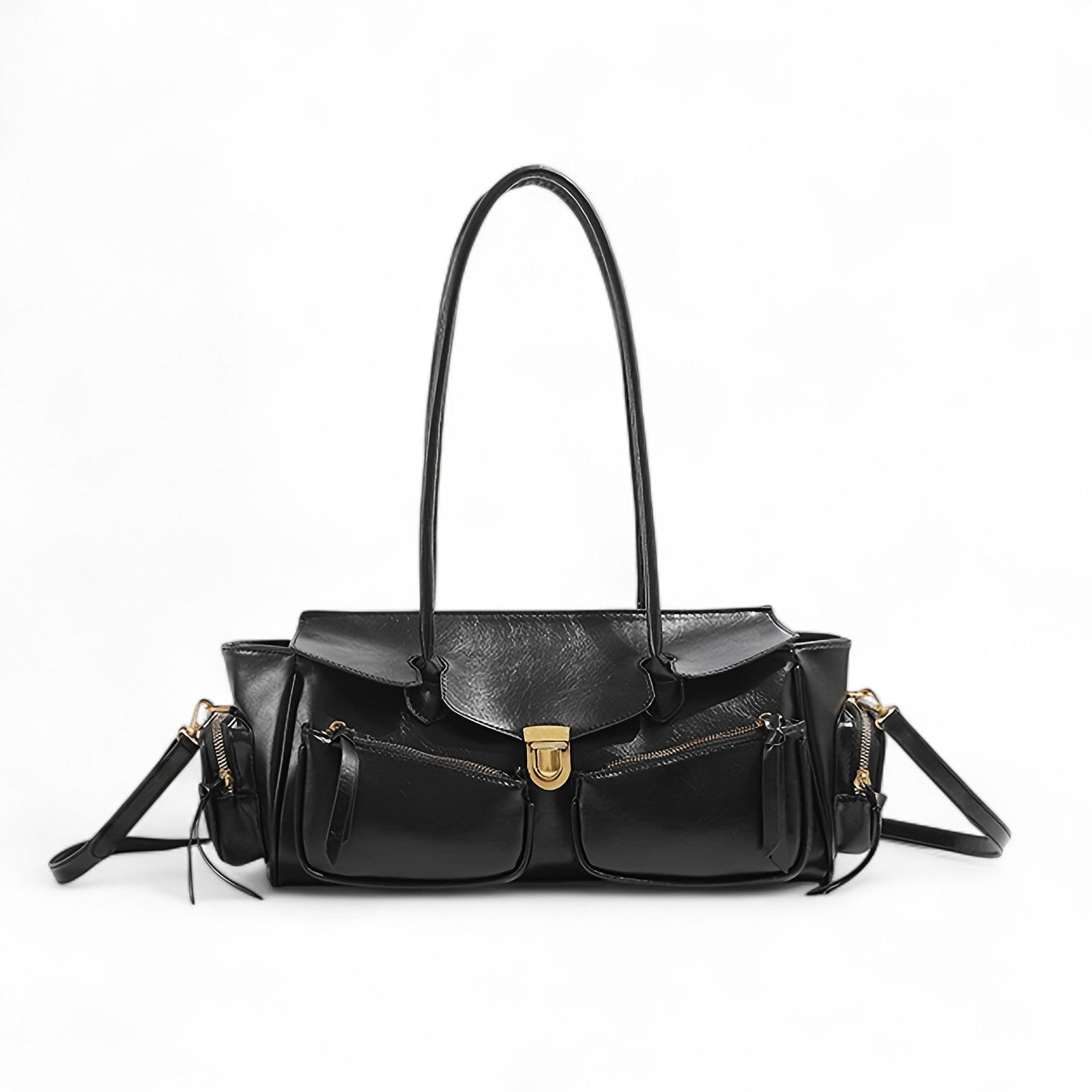Retro Style Leather Handbag-dione couture20260420-Calm Wears-Black-Calm Wears