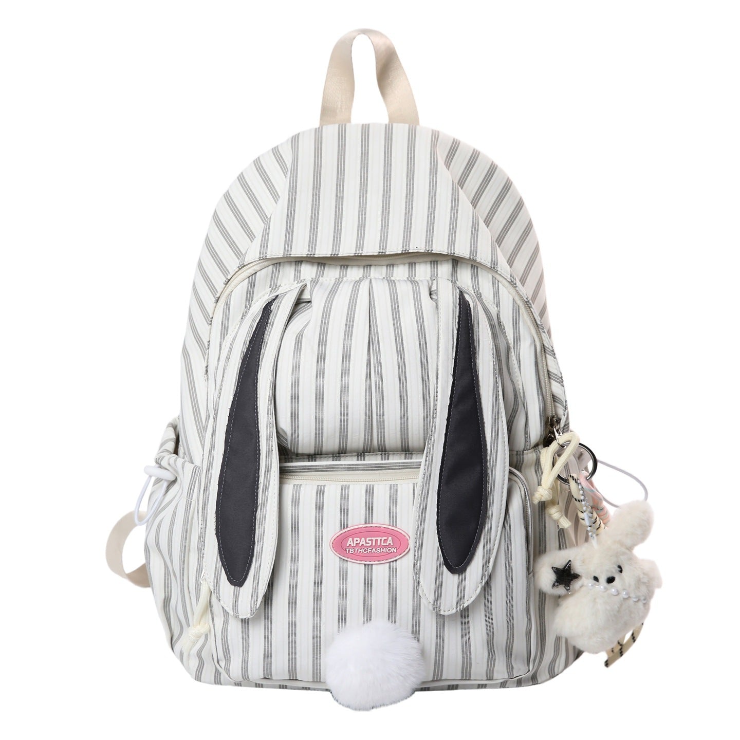 Cute Bunny Ears Striped School Backpack