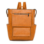 Multi-Pocket Genuine Leather Backpack Calm Wears