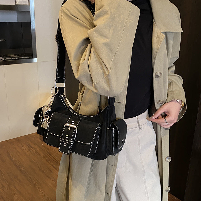 Women's shoulder bag in modern design with practical compartments-https://detail.1688.com/offer/1009380597804.html-Calm Wears-Green-Size: with tag-Calm Wears