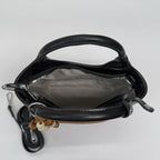 Ladies elegant handbag with high-quality suede and leather accents