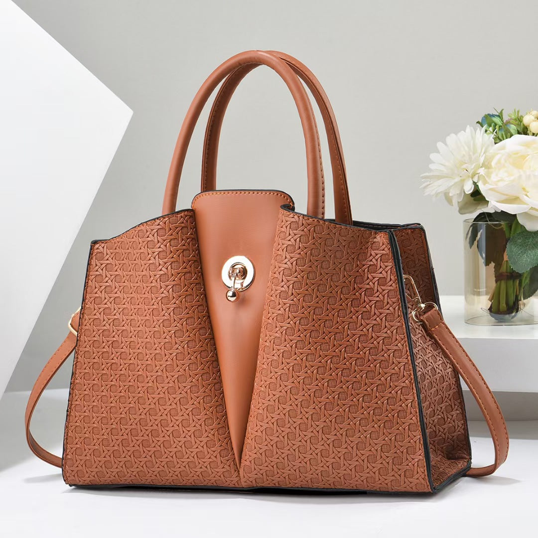 Ladies structured tote bag with elegant pleating technique-https://detail.1688.com/offer/756003148435.html-Calm Wears-Khaki-33-Calm Wears