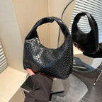 Textured Faux Leather Hobo Bag