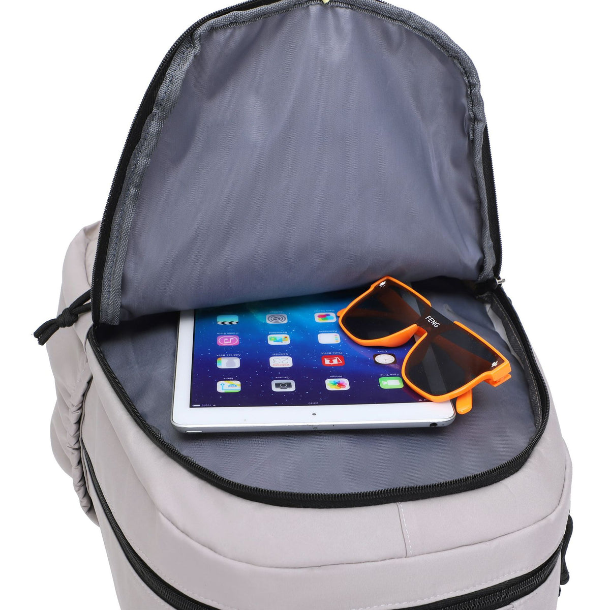 Stylish backpack with multifunctional compartments