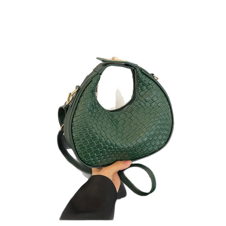 Textured Leather Hobo Bag