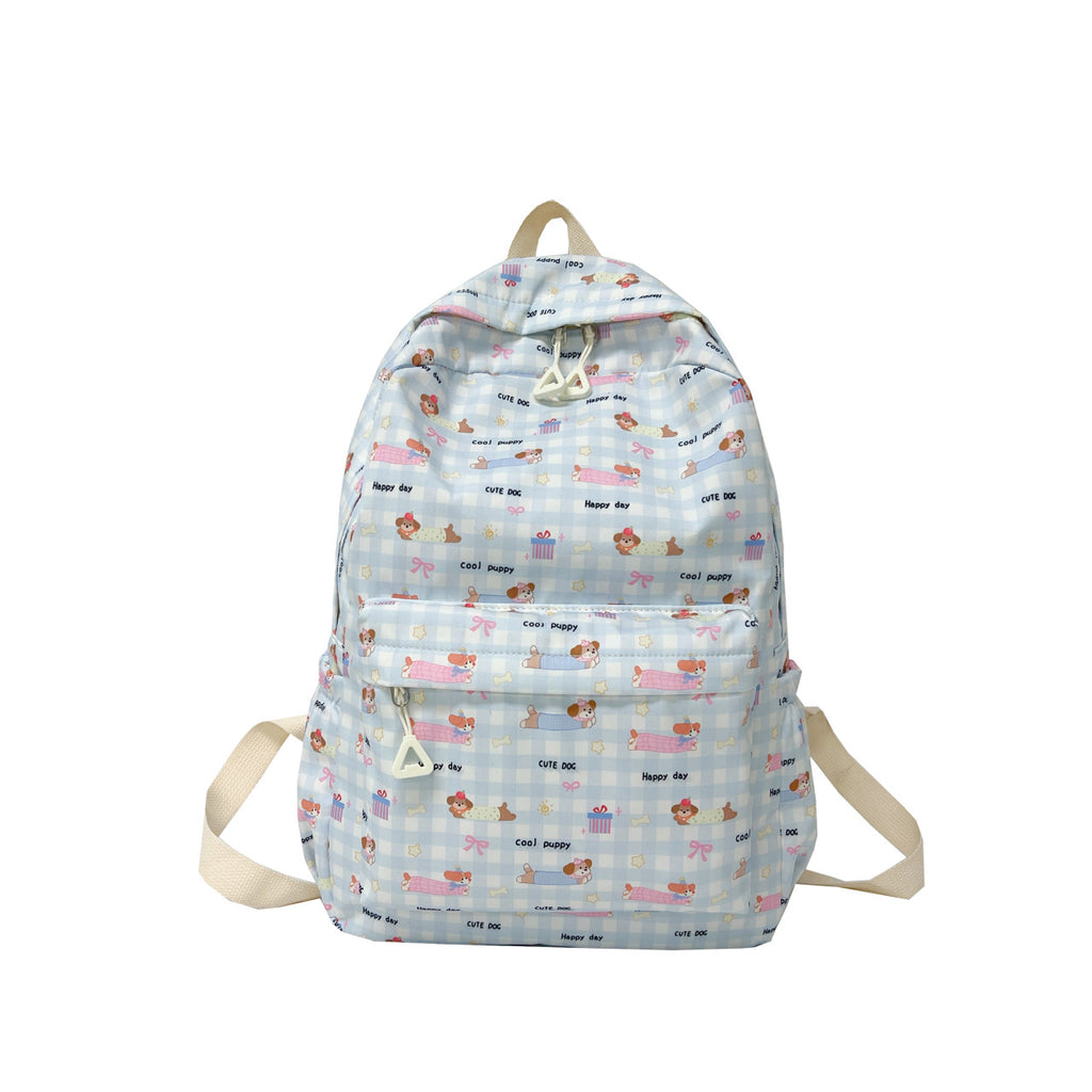 Cute backpack with embroidered cat motif