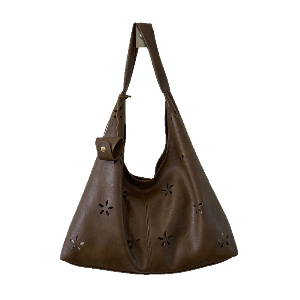 Women's hobo bag with floral design and practical mini organizer