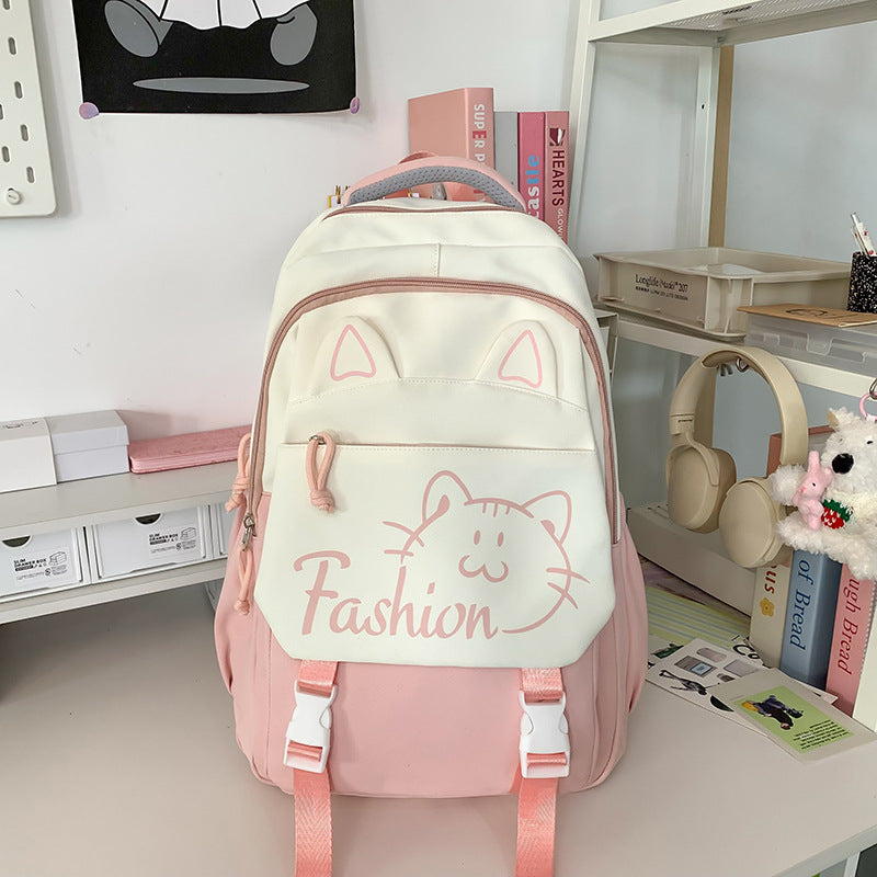 Backpack with Cute Cat Ears and Practical Compartments