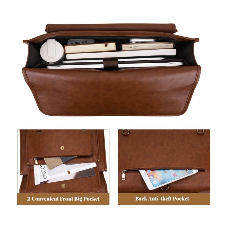 Elegant Laptop Briefcase with Multifunctional Compartments