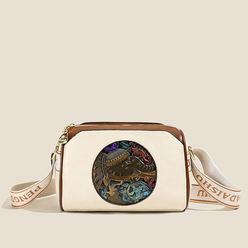 Vintage-Inspired Leather Crossbody Bag