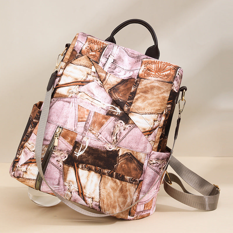 Artistic Patchrk Fabric Backpack